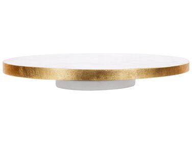 Tortenplatte Marmor weiss / gold rund ⌀ 30 cm drehbar ASTROS
