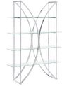 Regal Edelstahl silber glänzend Glasböden 4 Fächer HOLLOW_895860