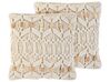 Set di 2 cuscini in cotone macramè beige 45 x 45 cm NICAEA_768938