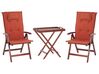 Set de terrasse table et 2 chaises en bois / coussins rouges TOSCANA_783966