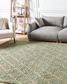 Teppich Jute grün / beige 200 x 300 cm geometrisches Muster Kurzflor TELLIKAYA_903974