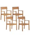 Zestaw 4 krzeseł ogrodowych drewno akacjowe FORNELLI_823597