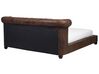 Faux Suede EU Super King Size Waterbed Brown CAVAILLON_847007