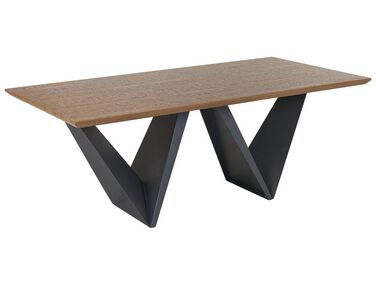 Jedálenský stôl 200 x 100 cm tmavé drevo/čierna SINTRA