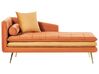 Chaise longue de terciopelo naranja/dorado GONESSE_856932