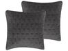 Set di 2 cuscini cotone motivo in rilievo grigio scuro 45 x 45 cm LALAM_824926