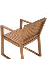 Set di 8 sedie da giardino in legno marrone chiaro cuscino a foglie SASSARI_776067