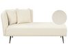 Left Hand Boucle Chaise Lounge White RIOM_883696