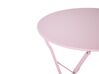 Salon de jardin bistrot table et 2 chaises en acier rose pastel FIORI_797476