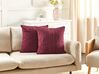 Set of 2 Cotton Cushions Burgundy CADETIA_915739