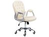 Otočná kancelářská židle z umělé kůže s křišťály béžová PRINCESS_855644