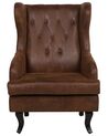 Faux Leather Wingback Chair Brown ALTA_716594