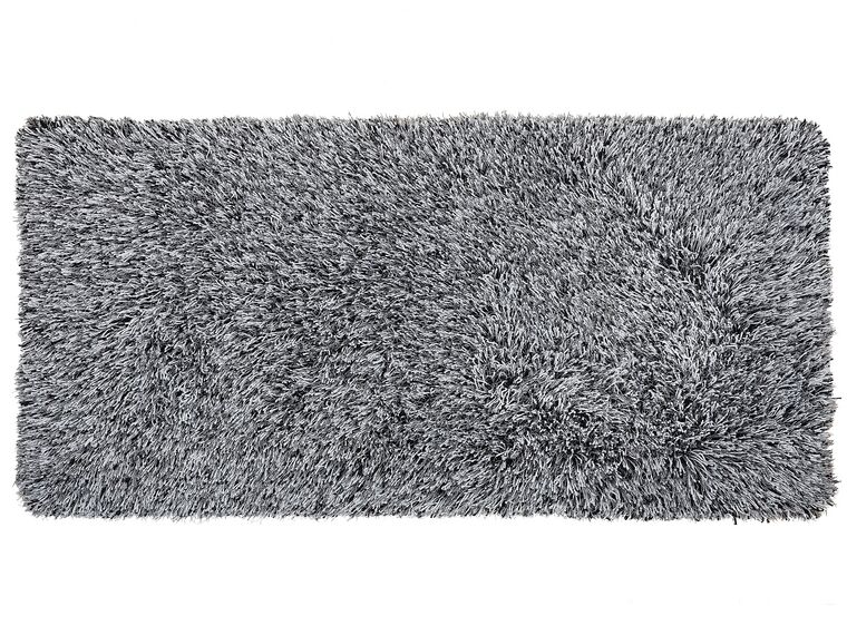 Teppich schwarz-weiß 80 x 150 cm Shaggy CIDE_746798