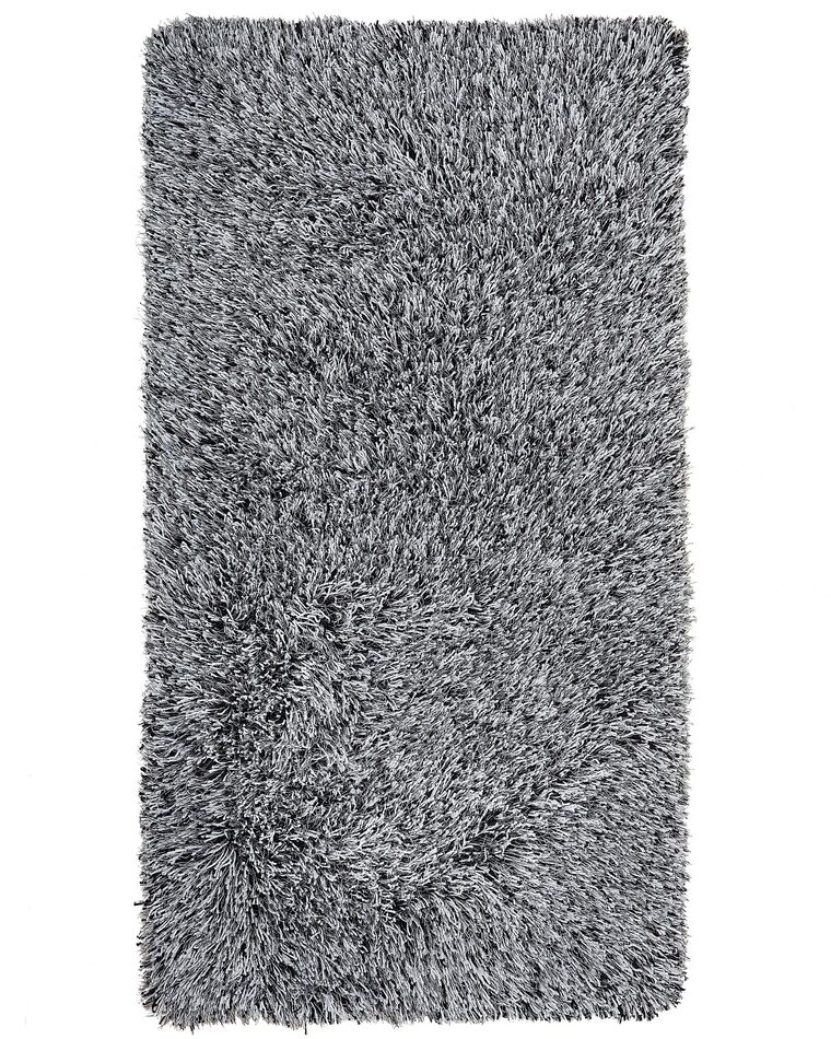 Teppich schwarz-weiß 80 x 150 cm Shaggy CIDE_746798