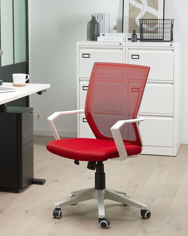 Swivel Desk Chair Red RELIEF
