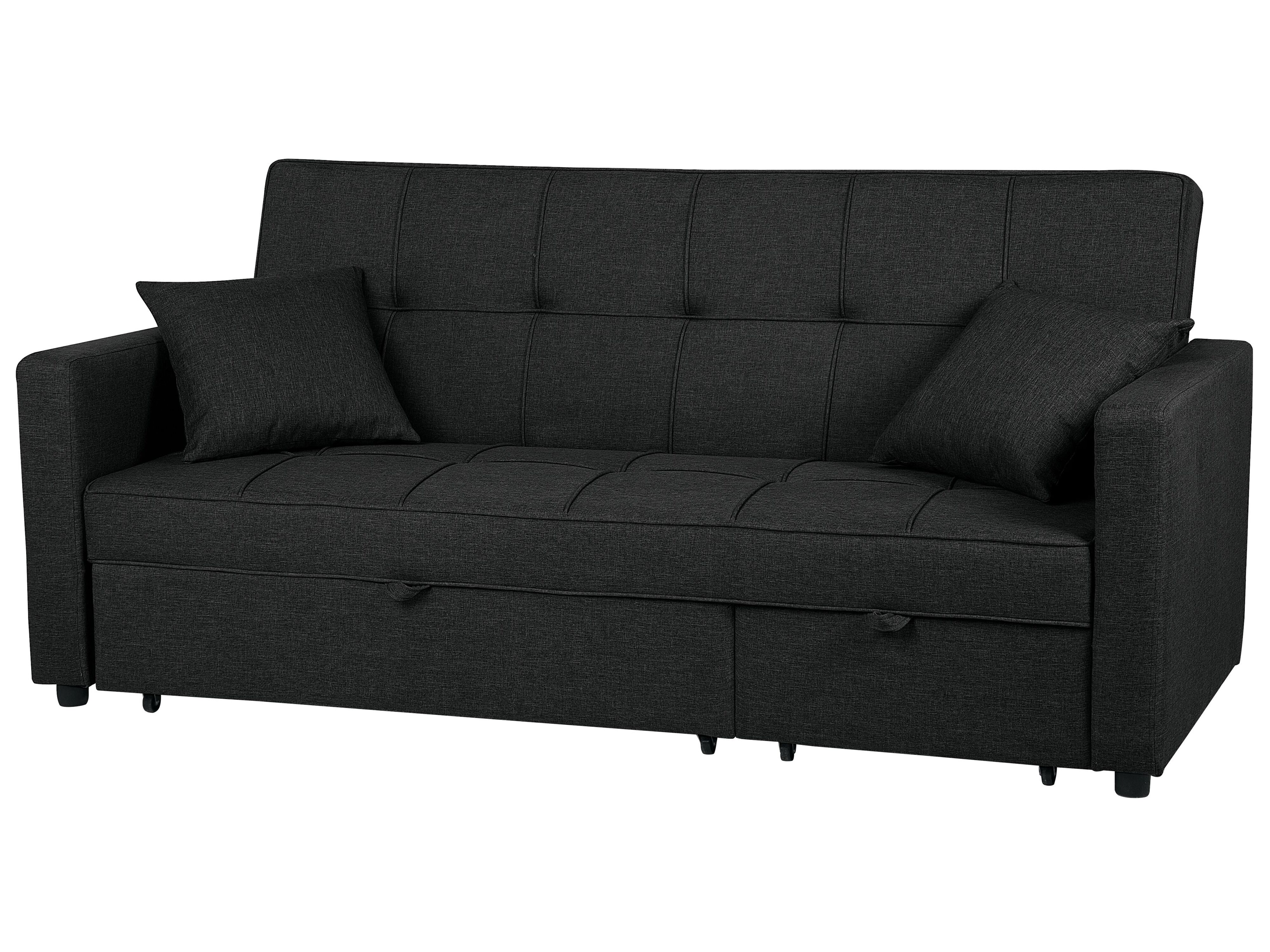 Sofa rozkładana czarna GLOMMA