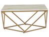 Marble Effect Coffee Table Beige and Gold MALIBU_710840