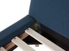 Cama con somier de poliéster azul oscuro/madera clara 180 x 200 cm VIENNE_814317
