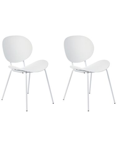 Conjunto de 2 sillas de comedor blancas SHONTO
