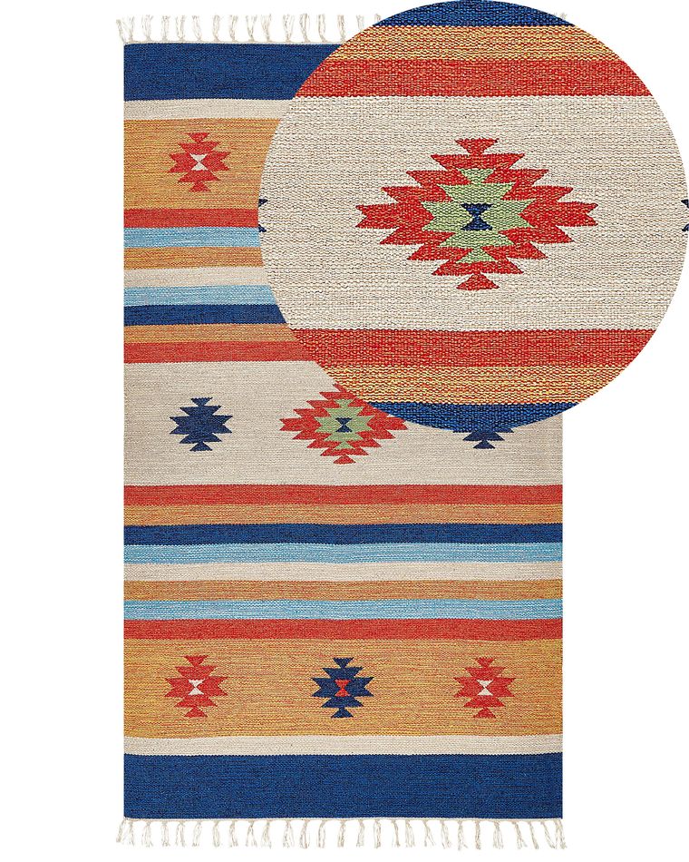 Cotton Kilim Area Rug 80 x 150 cm Multicolour TARONIK Beliani.co.uk