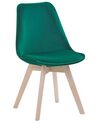 Zestaw 2 krzeseł do jadalni welurowy zielony DAKOTA II_868054
