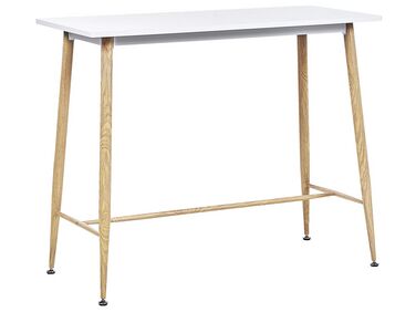 Bar Table 90 x 50 cm White and Light Wood CHAVES