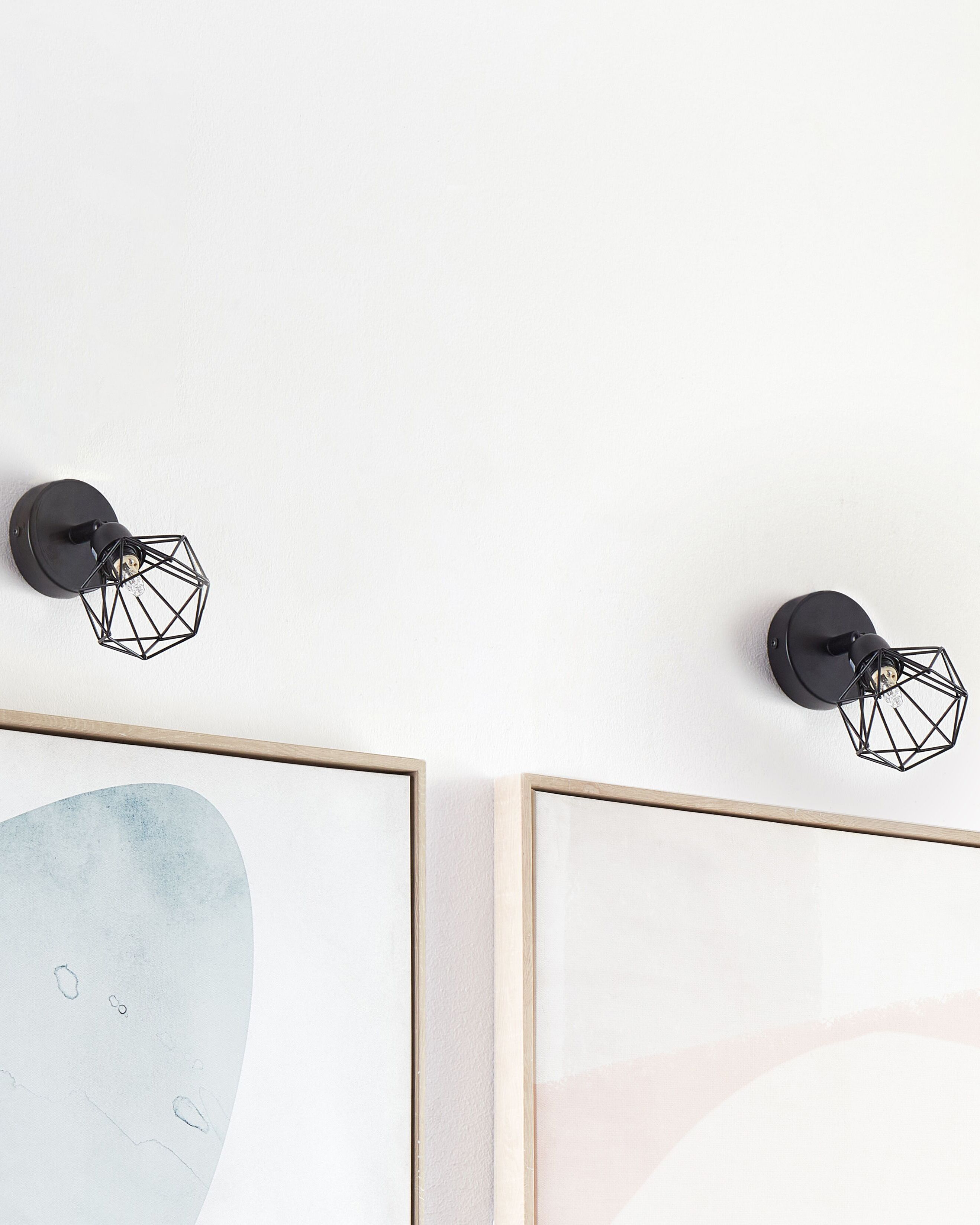 Zestaw 2 lamp ściennych czarny ERMA