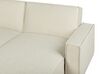 Left Hand Fabric Corner Sofa Bed Beige ROMEDAL_748936