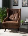 Faux Leather Wingback Chair Brown ALTA_716593