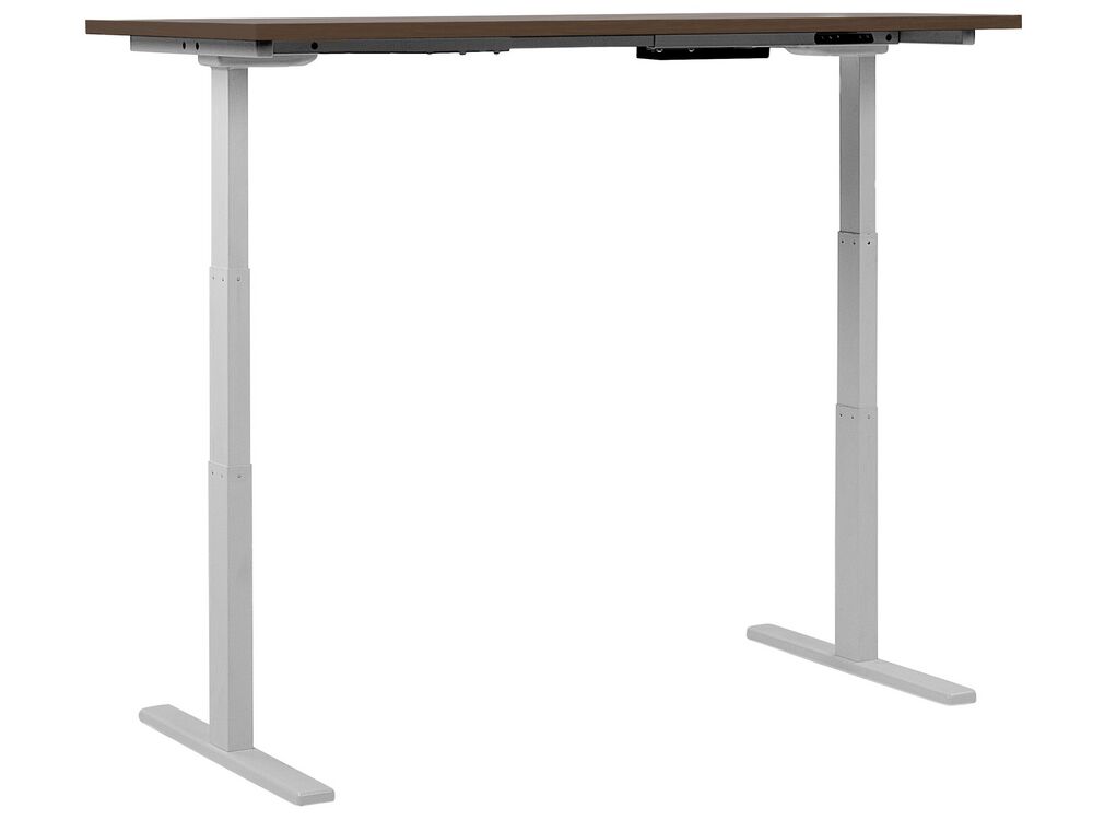 Schreibtisch braun/weiss 130 x 72 cm elektrisch ...