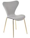 Set of 2 Velvet Dining Chairs Light Grey and Gold BOONVILLE_862169