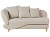 Left Hand Fabric Chaise Lounge with Storage Beige MERI II_881246