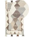 Alfombra kilim de lana beige/marrón/gris 80 x 150 cm ARALEZ_859702
