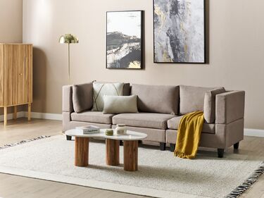 3-seters modulær sofa stoff brun UNSTAD