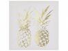 Zestaw 3 obrazów na płótnie ananasy 30 x 30 cm różowo-złoty APESIKA_784816