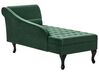 Right Hand Velvet Chaise Lounge with Storage Dark Green PESSAC_882100