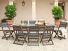 Set di 2 sedie da giardino in legno scuro e fibra tessile grigio scuro CESANA_868548
