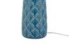 Tischlampe Keramik blau 55 cm Blätterverzierung Trommelform THAYA_790805