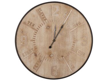 Zegar ścienny ø 60 cm jasne drewno DOLE
