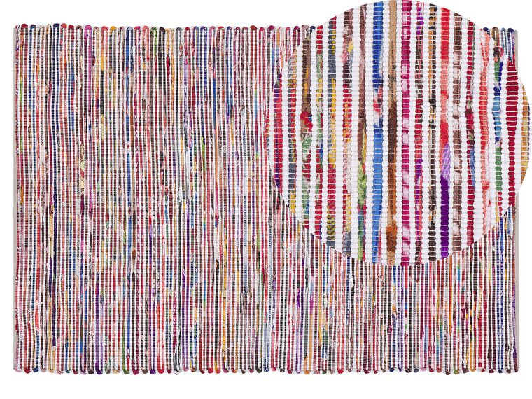 Různobarevný bavlněný koberec ve světlém odstínu 140x200 cm BARTIN_486638