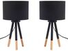 Set of 2 Tripod Table Lamps Black TOBOL_763038