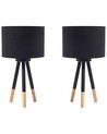 Set of 2 Tripod Table Lamps Black TOBOL_763038