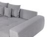 Canapé 4 places avec ottoman en tissu gris TORPO_897225