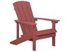 Záhradná stolička s podnožkou červená ADIRONDACK_809678