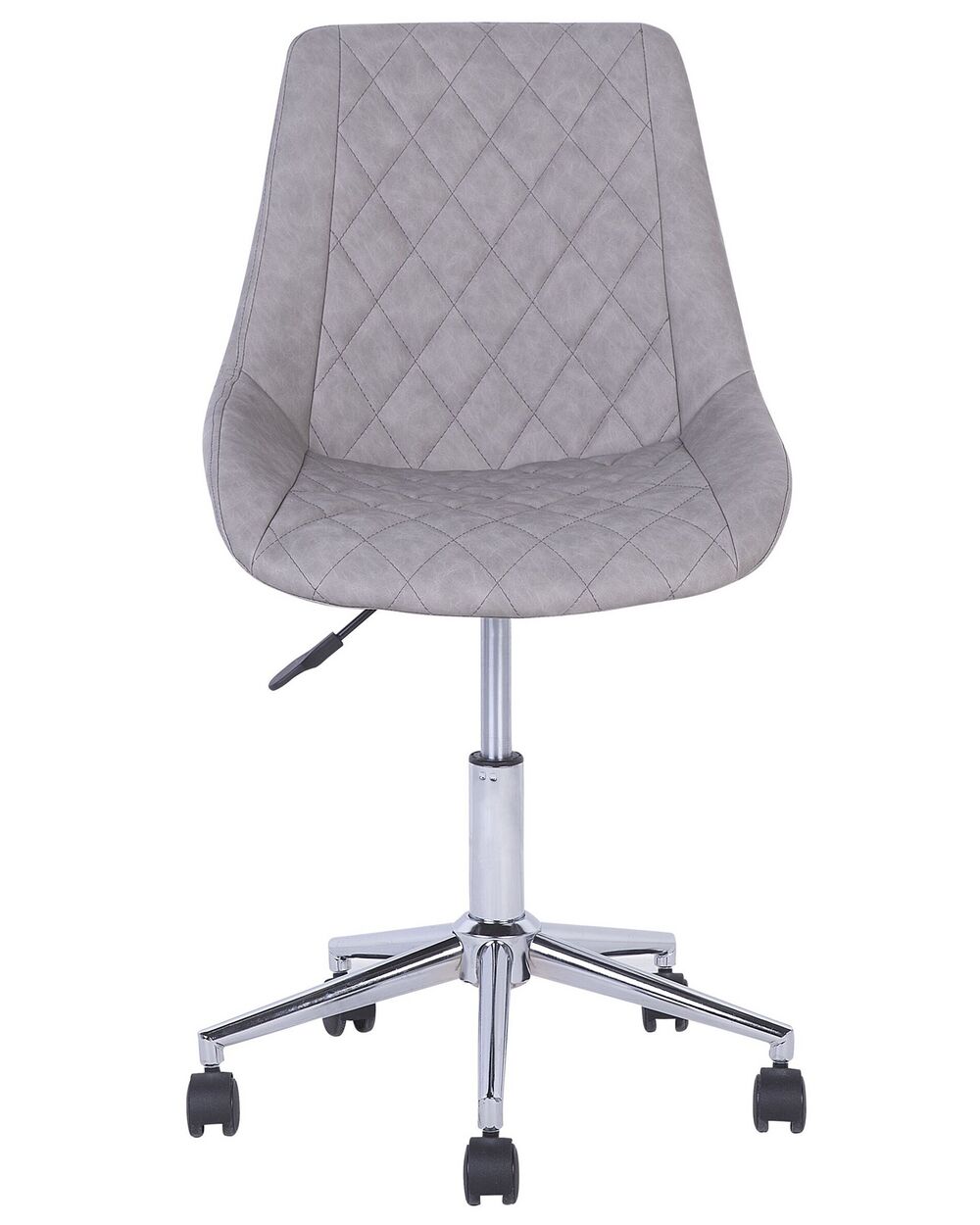 Faux Leather Armless Desk Chair Grey MARIBEL Beliani.co.uk