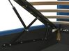 Cama con somier de terciopelo azul marino/negro 140 x 200 cm SEZANNE_800067