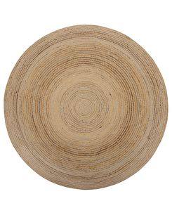Round Jute Area Rug ⌀ 140 cm Beige KERER | Beliani.co.uk