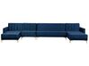 6 Seater U-Shaped Modular Velvet Sofa Navy Blue ABERDEEN_752487