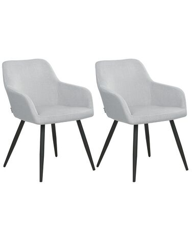 Set di 2 sedie velluto grigio chiaro CASMALIA