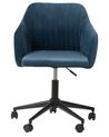 Krzesło biurowe regulowane welurowe niebieskie VENICE_732398